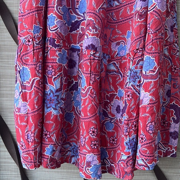 Boho Style Knox Rose Red Floral Spaghetti Strap Midi Summer Sundress w/ POCKETS - Picture 7 of 11